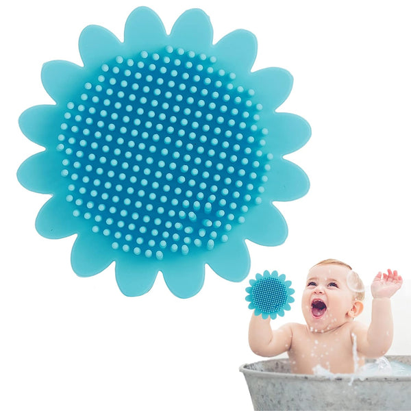 Baby Shampoo Brush Cleaning Hair Washing Brush, Soft Hair Bathing Brush, Newborn Hair Brush for Dry Skin Eczema (Blue)