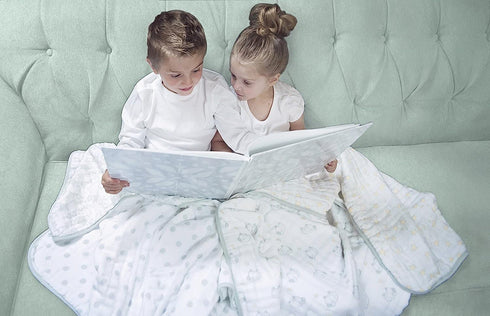 4-Layer 46x46 inches, SwaddleDesigns Cotton Muslin Luxe Blanket, Baby and Toddler Cuddle and Dream, Sterling Starshine