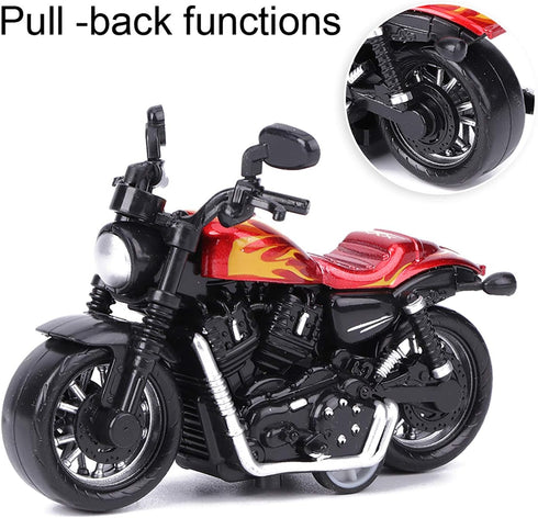 Motorcycle Model - Alloy Small Motorbike Car Model, Pull Back Miniature for Cake Toppers and Gifts