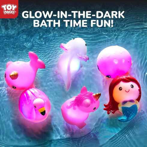 6 4-8, TOY Life PCS Mermaid Light Up Bath Toys for Kids Ages No Hole Glow Bath Toys for Kids, Baby Toddler Bath-Time