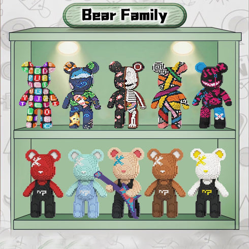 Set(16.9inches) Before Christmas Teddy Skeleton Bear Micro Building Blocks Christmas Ornaments Bear Building Blocks