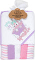 Set 6-12 Baby Hooded Bath Towel and Washcloth for Infant Girls Months (Little Sprinkle Magical Unicorn)