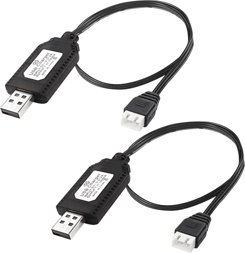 MEIRIYFA 7.4V 1A Lipo Battery USB Charger Cable, XH-3P 2S USB Connector Plug with LED Indicator Light for RC Car Rock