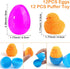 12 Pack Easter Eggs Filled with LED Chick Puffer Balls, Easter Basket Fillers with Light Up Stress Relief Fidget Toys