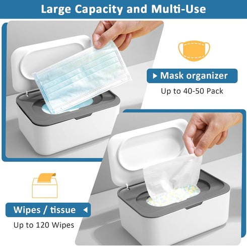 3 Pieces Baby Wipes Dispenser Baby Wipe Holder Container Case with Sealing Design Refillable Box Keeps Wipes Fresh Easy