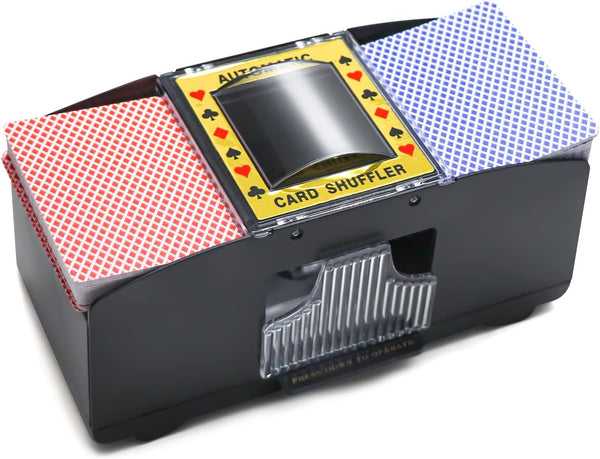 Automatic Card Shuffler for Playing Cards, Battery Operated Electric Poker Shuffling Machine for UNO, Texas Hold'em,