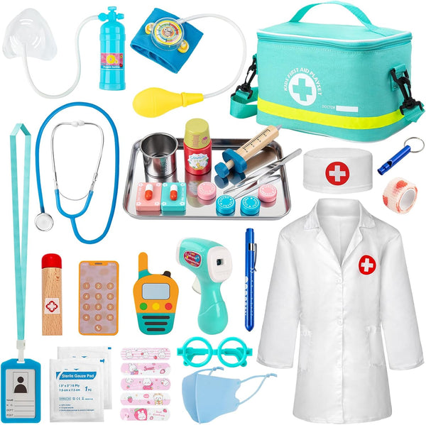 Sundaymot Doctor Kit for Kids, 34 Pcs Pretend Playset for Toddlers, Doctor