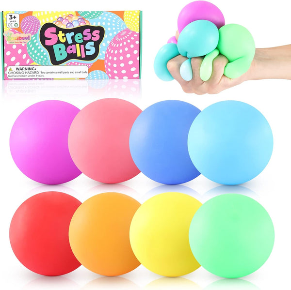 Slow Rising Stress Balls 8 Pack, Dough Fidget Toys for Stress Relief,