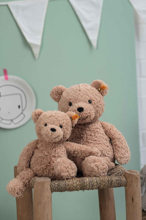 Steiff Jimmy Teddy Bear, Premium Stuffed Animal, Soft Cuddly Toy for Kids (Light Brown, 16")
