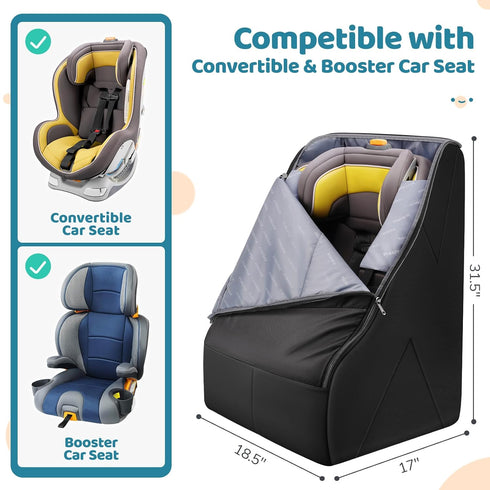 YOREPEK Car Seat Travel Bag for Airplane, Heavy Duty Car Seat Bags for Air Travel, Large Car Seat Carrier for Airport