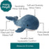 8-Inches, Mary Meyer Stuffed Animal Smootheez Pillow-Soft Toy, Blue Whale