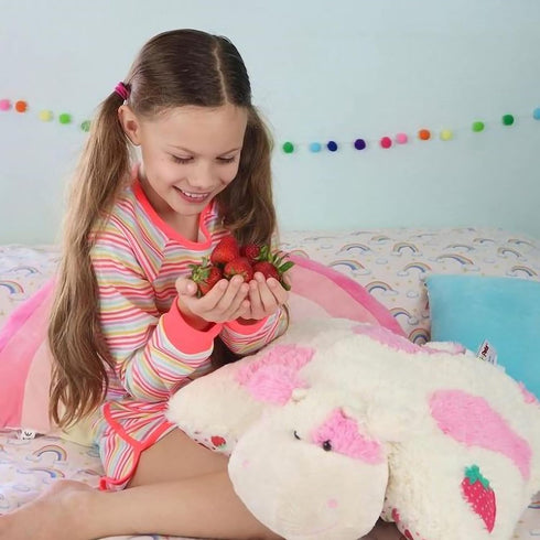 Pillow Pets Sweet Scented Strawberry Cow Plush Toy