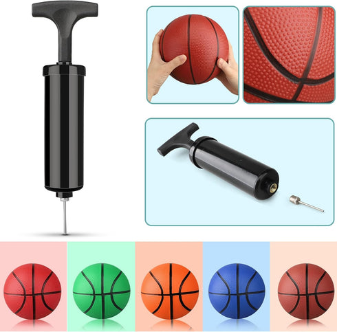 7 INCH Mini Basketball Toys for Indoor Over Door Hoops, Soft 7" Rubber Basketball for Toddler Beach Outdoor Play (5 PCS