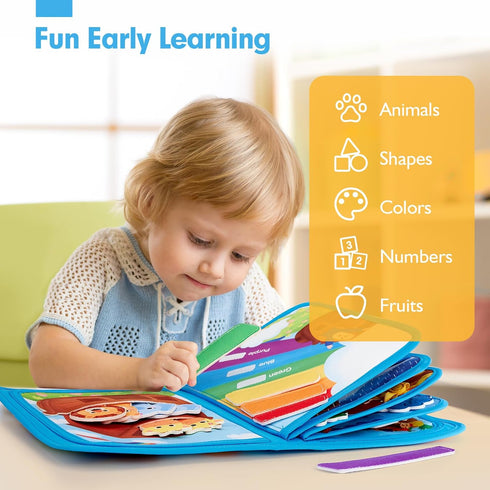 1-3 1 hahaland Noah's Ark Toy Busy Book for Toddlers - Baptism Gifts for Boys Girls - Montessori Toys for Year Old
