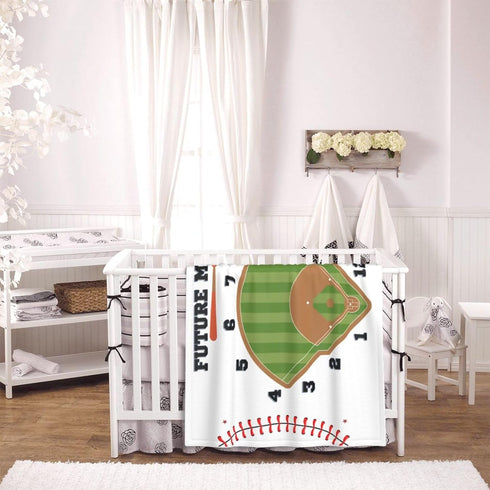 Baseball Baby Monthly Blanket for Boys, Newborn Month Blanket, Soft Flannel Photography Background Prop, Personalized