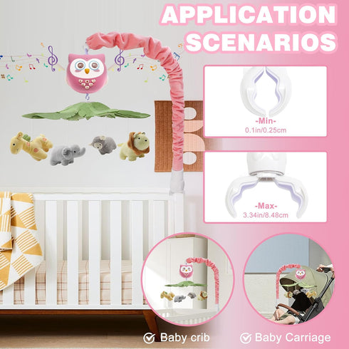 Pack YUNGCHI Baby Crib Mobile with Music and Lights for Boys Musical Mobile Safari Animals for Girl Crib Bassinet Toys