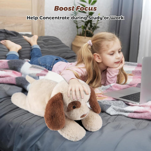 24" 4.5lbs Bobbie & Laxi & Dog Stuffed Animal, Sitting & Laying Weighted Stuffed Animals, Cuddly & Soft Weighted Dog