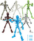 MIKILOWUHA Glow in The Dark T13 Skeleton Action Figures 6 Pack, DIY Movable