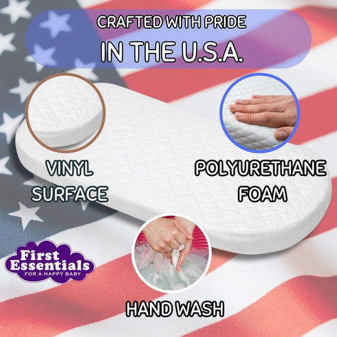 First Essentials 4, Custom Fit Baby Bassinet Mattress Pad, Fits Cybex Priam Water Resistant