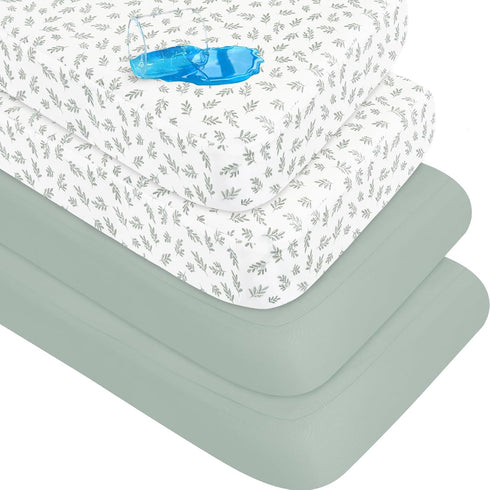 Biloban 4-Pack Crib Sheets Waterproof for Boys Girls, Fitted Crib Sheet for