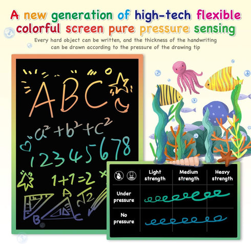 ORSEN LCD Writing Tablet 10 inch - Colorful Doodle Board for Kids, Toddler Toys for Ages 2-7 (Yellow)