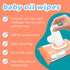 *NEW* The Pharma-C Company Baby Oil Wipes. (60 Wipes) Enriched with Almond and Sunflower Oils, Aloe and Vitamin E.