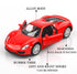 1/36 Scale Porsche 918 Spyder Diecast Model Car, Pull Back Vehicle, Gift for Boys and Girls, Red