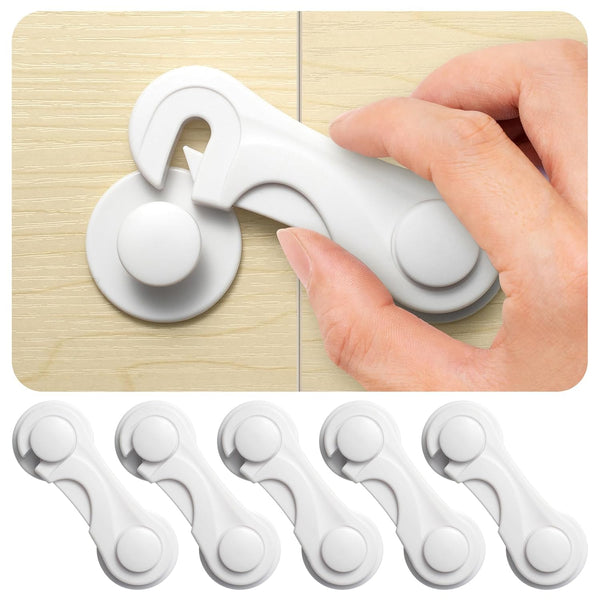 Inaya 6-Pack Child Proof Locks for Cabinet Doors, No Drilling Baby Proofing Cabinet Lock for Safety