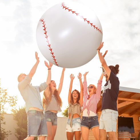 Meooeck 2 Pcs Giant Inflatable Beach Balls 40 Inch Large Baseball PVC Blow Up Float Toys for Summer Pool Party Games