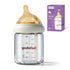 YOUKEBEI Natural Nursing Glass Baby Bottle - with Anti-Colic Vent System - BPA-Free,