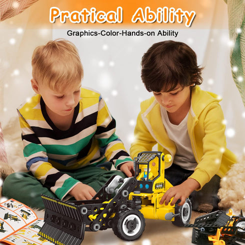 HOMETTER Building Toys for Ages 5-8, 6 in 1 Engineering Toys, STEM Learning Educational Building Set