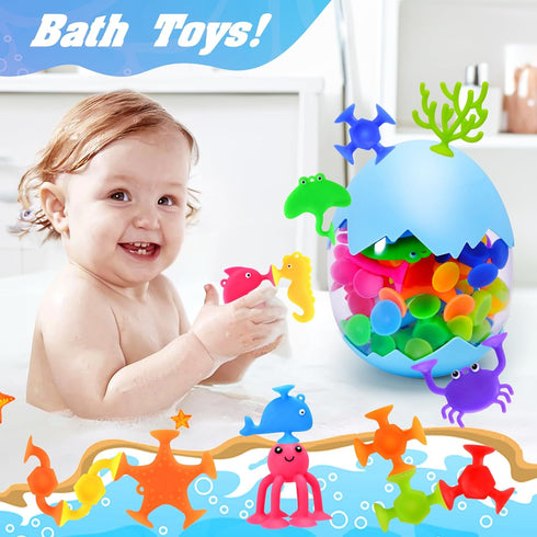 HYSZXUS 27 4-8,Sensory 3 4 5 6 7 Bath Toys - PCS Suction Cup Toys Bathtub Toy Shower Toy for Kids Ages Toys for Year