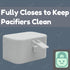 2 Baby's Aid Silicone Pacifier Case, No Open Slot with Patented Closure, Dishwasher Safe, Attaches to Diaper Bag