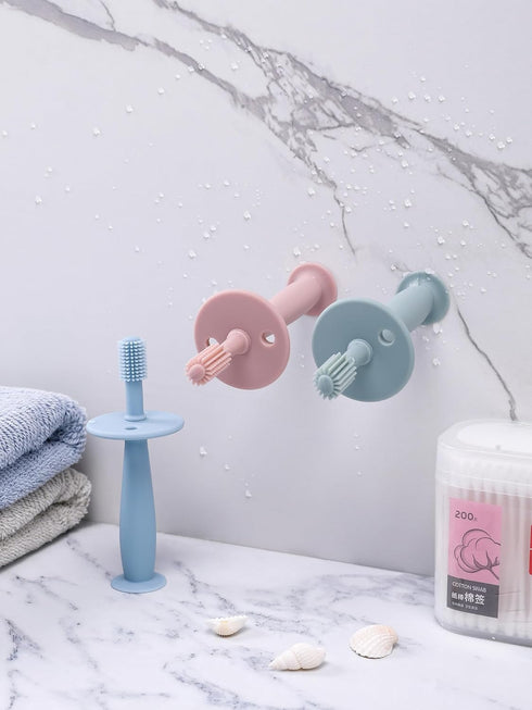 PandaEar 3 Pack Silicone Baby Toothbrush Teethers, Teething Toys for Infants 0-12 Months