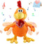 Houwsbaby 15" Electronic Squawking Chicken Toy, Easter Chicken Stuffed Animal Interactive Musical