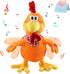 Houwsbaby 15" Electronic Squawking Chicken Toy, Easter Chicken Stuffed Animal Interactive Musical