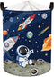 Space Rockets Laundry Hamper Cartoon Astronaut Large Storage Basket Planet Collapsible Parents