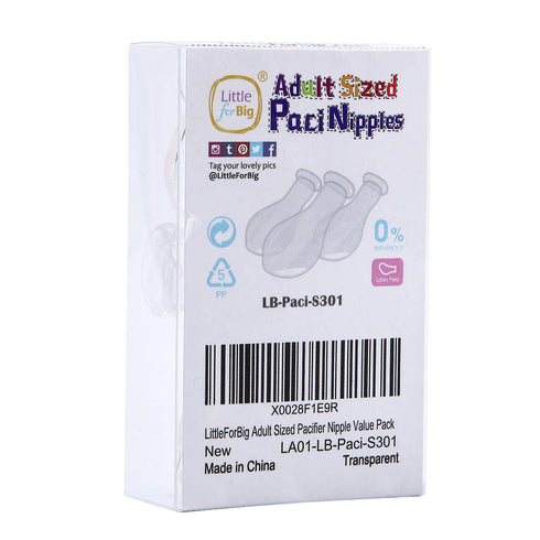 Pack LittleForBig Adult Sized Pacifier Nipple Value