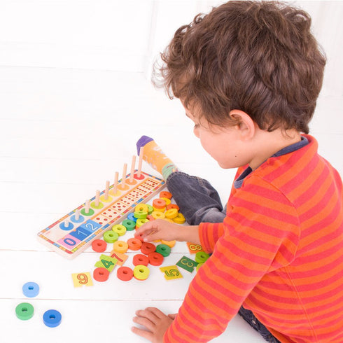 Bigjigs Toys Wooden Learn to Count Stacking Toy