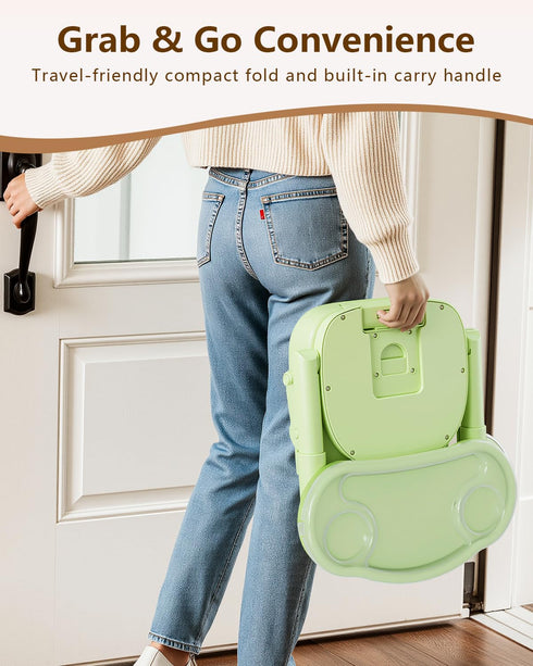 3-in-1 618M 30 lbs), Booster Seat for Kitchen Chair, Foldable & Portable Booster Seat with Tray, Extra Dishwasher-Safe