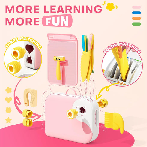 Set Set,Safe Set Toddler Girl Cooking with Storage Box-Girls Pink Kitchen PP Material Baby Girl Montessori Kitchen