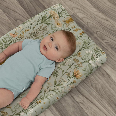 Summer 32''16'' Vintage Wildflowers Baby Changing Pad Covers for Boys Girls Retro Plant Fitted Change Table Pad Covers