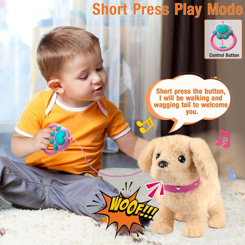 Koonie Talking Plush Golden Retriever Toy, Electronic Interactive Stuffed Puppy for Kids
