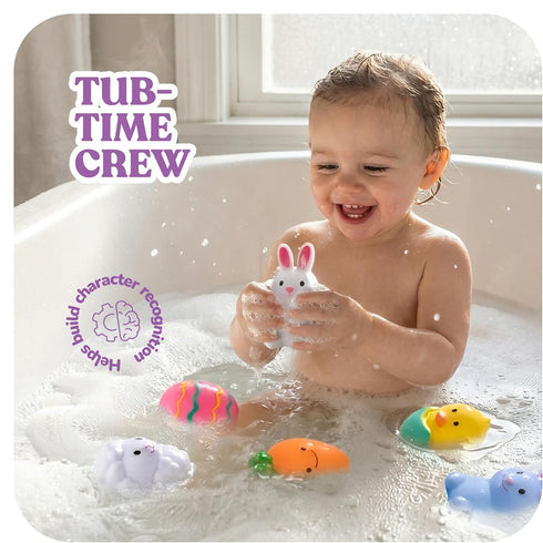 6 Pack, 6 ArtCreativity Easter Basket Stuffers for Toddlers, Mold Free Bath Toys, No Hole Easter Bath Toys, Soft