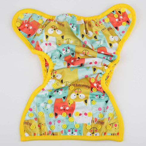 Hibaby Gusset One Size Cloth Diaper Cover Snap With Double (Cat)