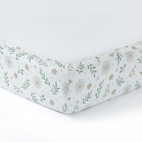 100% Cotton Jersey Knitted Muslin crib sheets for Boys and Toddler, Soft and Breathable, crib sheets girl Snug Fit, Machine Washable, Multiple Colors, Flowers Muslin Size 28"x52"x9" by Dreamology