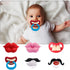 AUSTUFF 6PCs Funny Pacifier Infant Cute Kissable Lips and Gentleman Mustache Soft Silicone