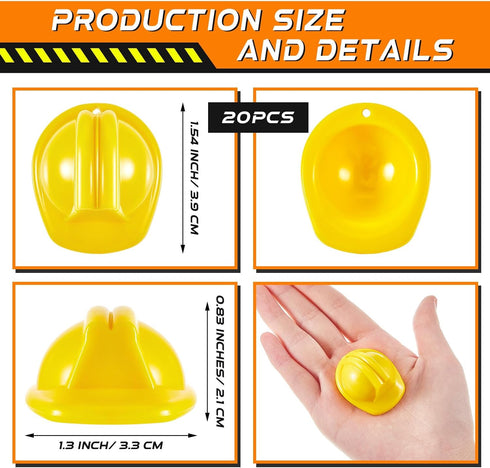 Layhit 40 Pcs Construction Birthday Party Supplies with 20 Mini Hats, 20 Mini Safety Vests, Cupcake Toppers