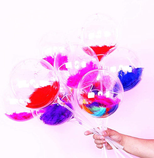 25 PCs Clear Bobo Balloons: 12 inches Transparent Bubble Balloons for Light Up LED, Christmas, Party Events, Weddings
