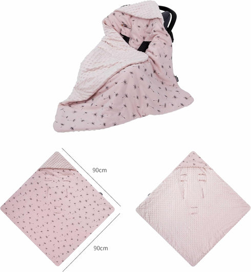 HOUSBAY Baby Blanket Newborn Blanket with Hooded Windproof Go Outside Warm Portable Swaddle Wrap in Basket Baby Safety